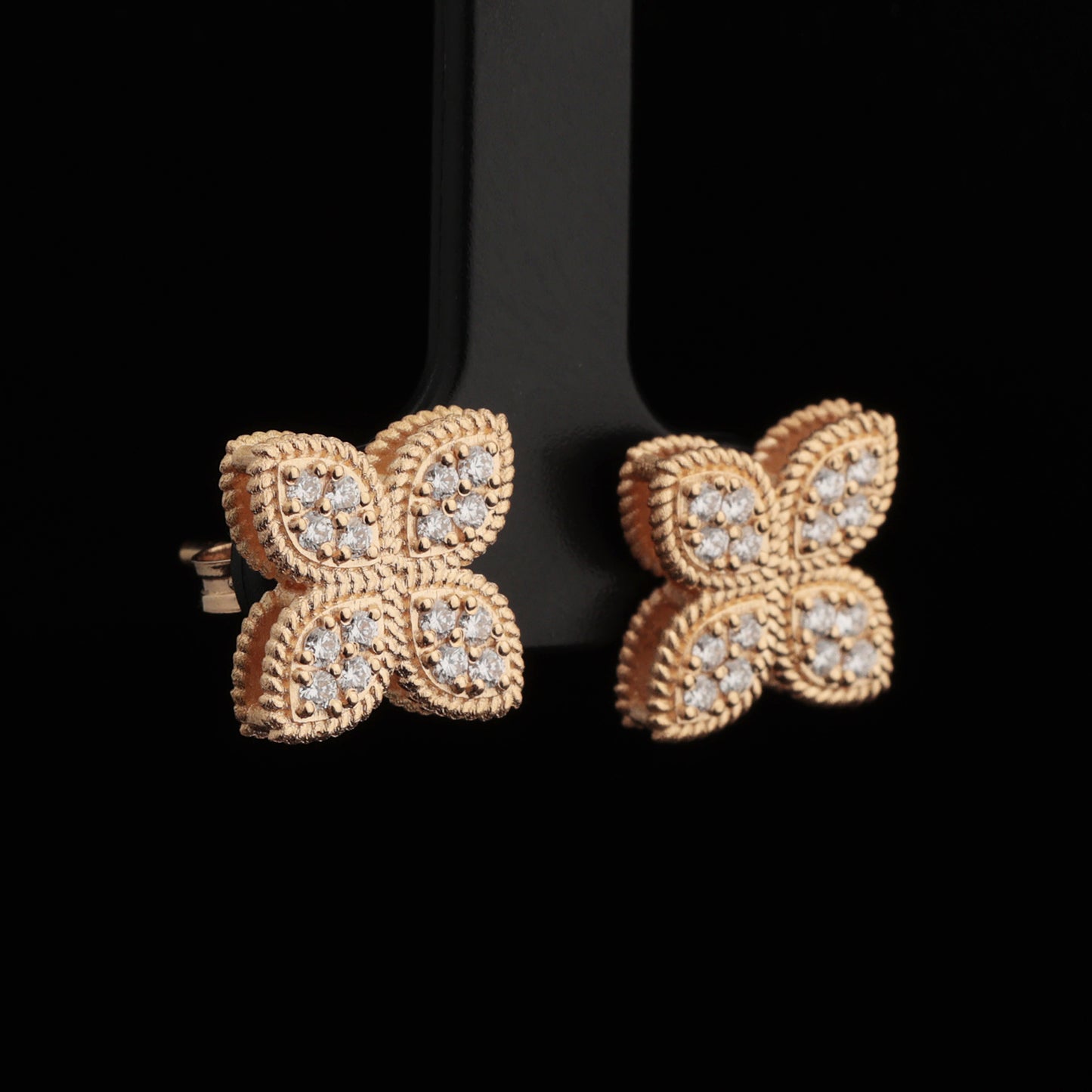 Auskari ar Dimantiem 0.50 ct, Dzeltenais zelts 750° (18K)