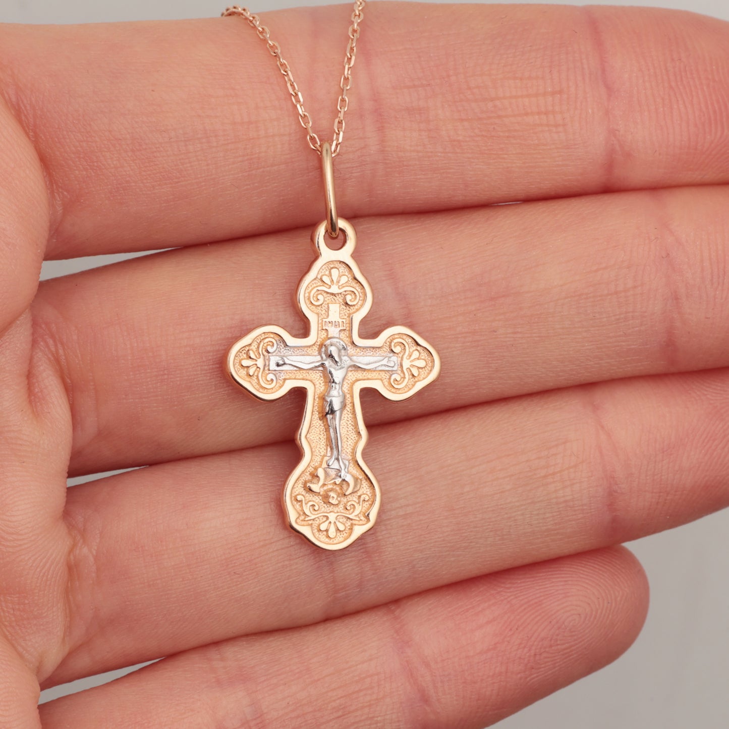 Pareizticīgais krusts, Sarkanais un Baltais zelts 585° (14K)