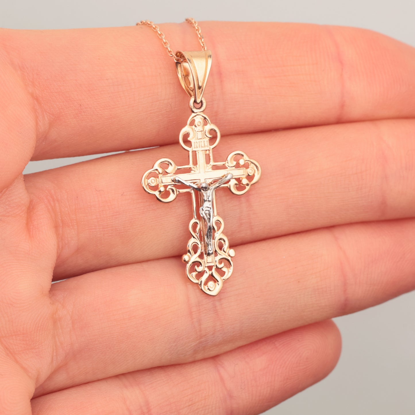 Pareizticīgais krusts, Sarkanais un Baltais zelts 585° (14K)