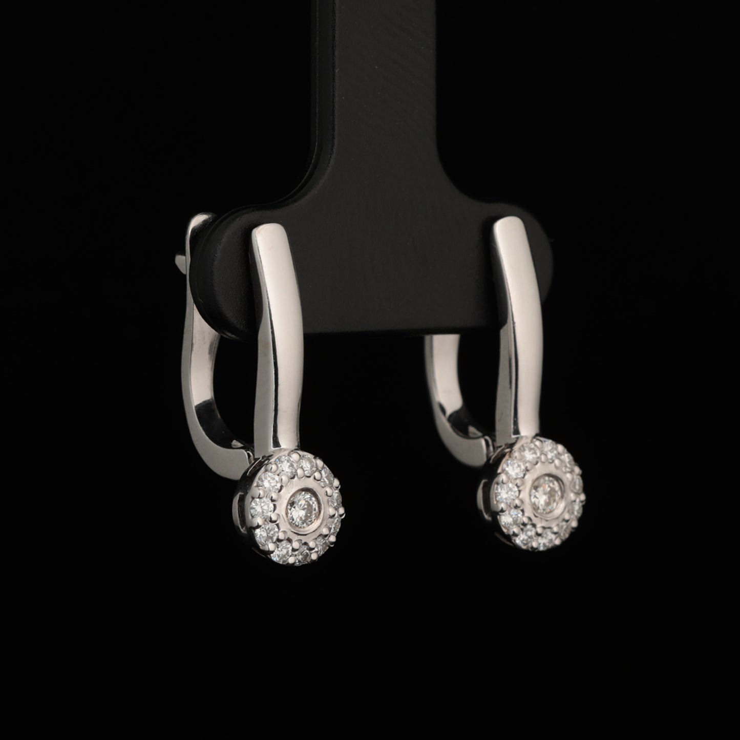 Earrings with Diamonds 0.25 ct, White Gold 585° (14K)