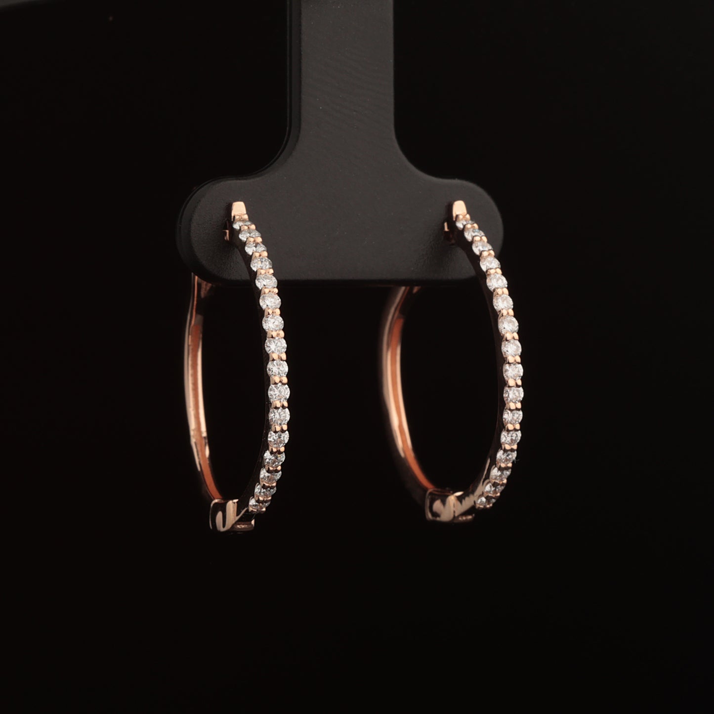 Earrings with Diamonds 0.50 ct, Rose Gold 585° (14K)
