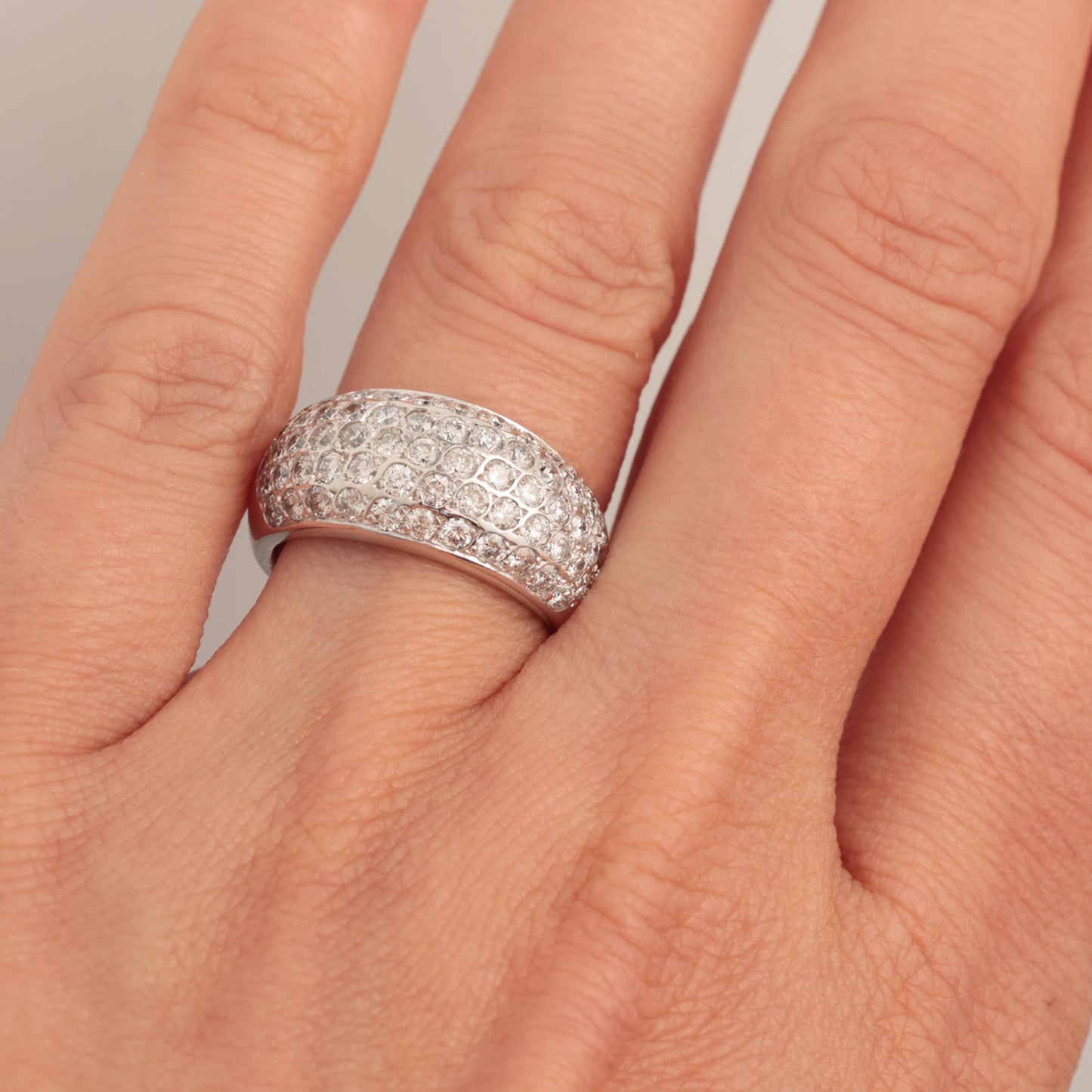 Кольцо с бриллиантами 1.40 ct, белое золото 585° (14K)