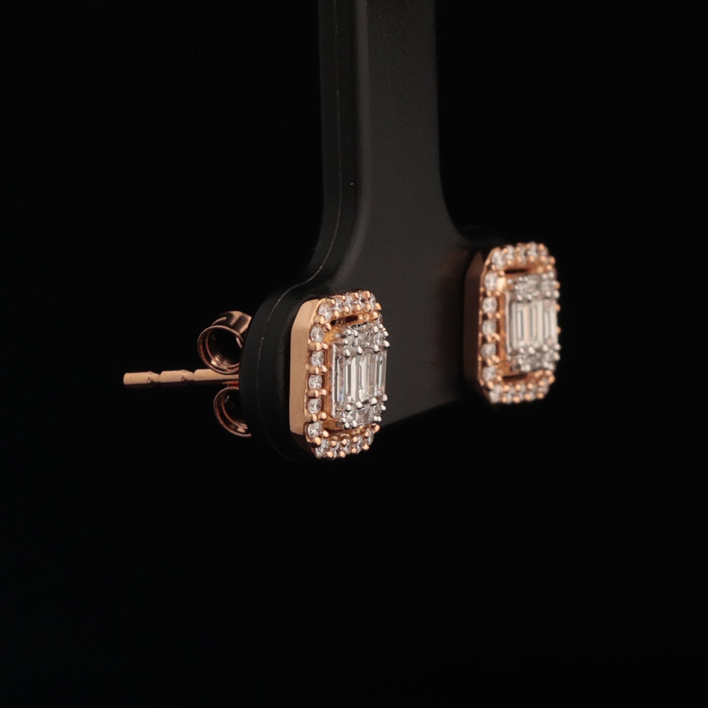 Earrings with Diamonds 0.35 ct, Rose Gold 585° (14K)