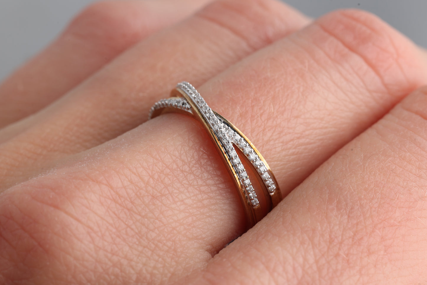 Кольцо с Бриллиантами 0.15 карат, Желтое золото 375° (9К)