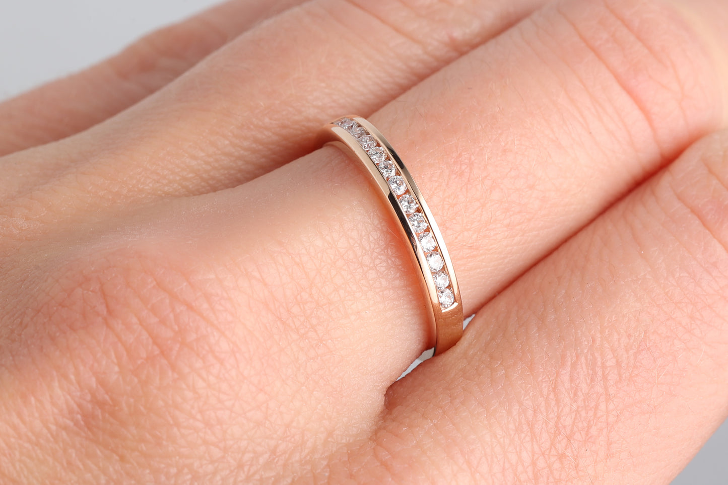 Gredzens ar Dimantiem 0.20ct, Sarkanais zelts 585° (14K)