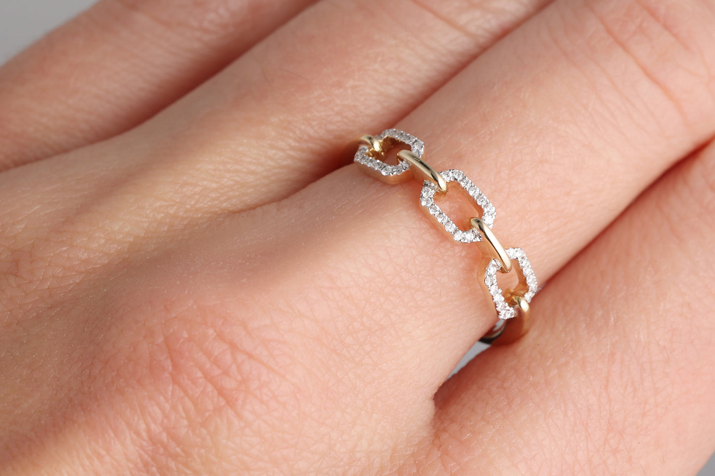 Gredzens ar Dimantiem 0.11 ct, Dzeltenais zelts 585° (14K)