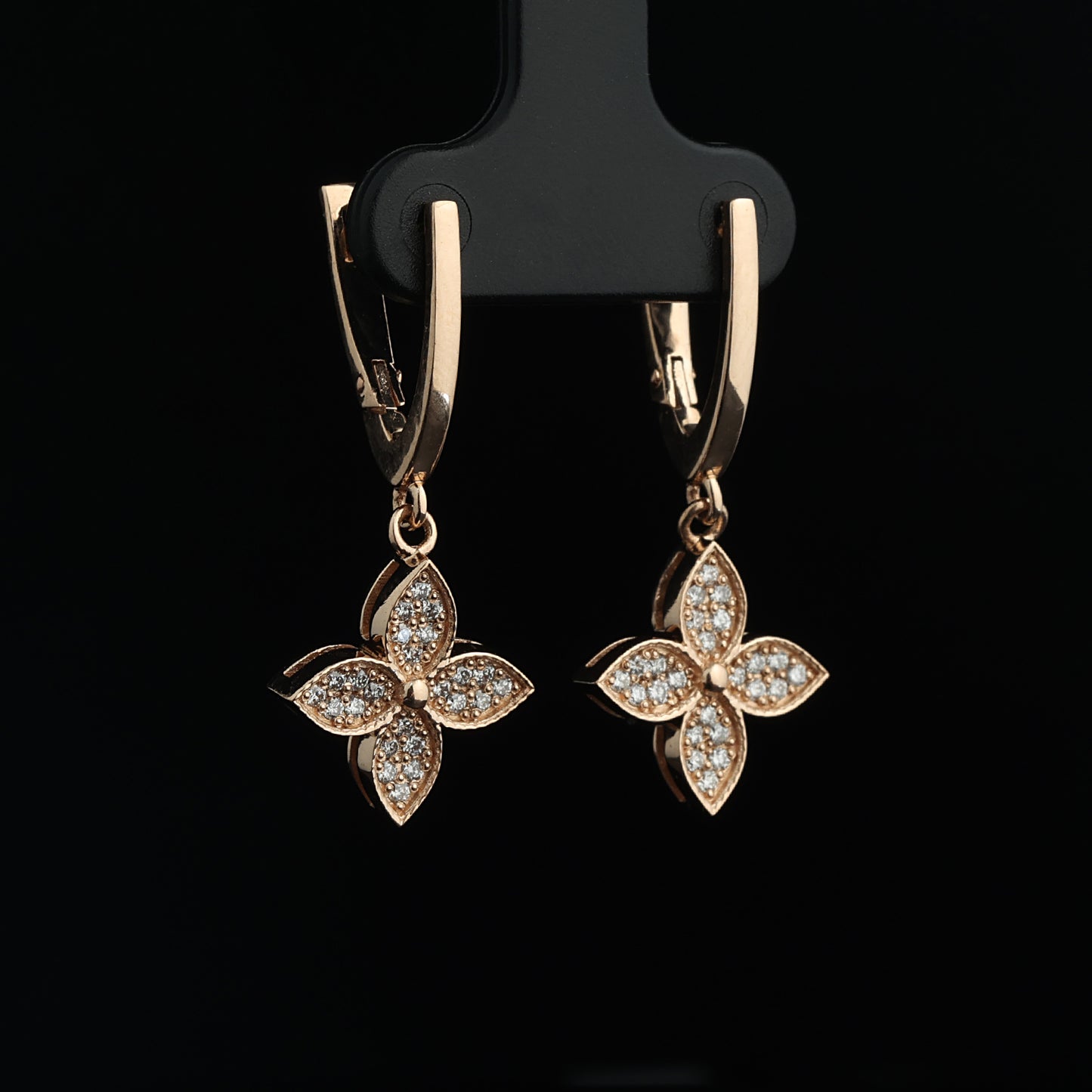 Серьги с Бриллиантами 0.35 карат, Красное золото 585° (14K)