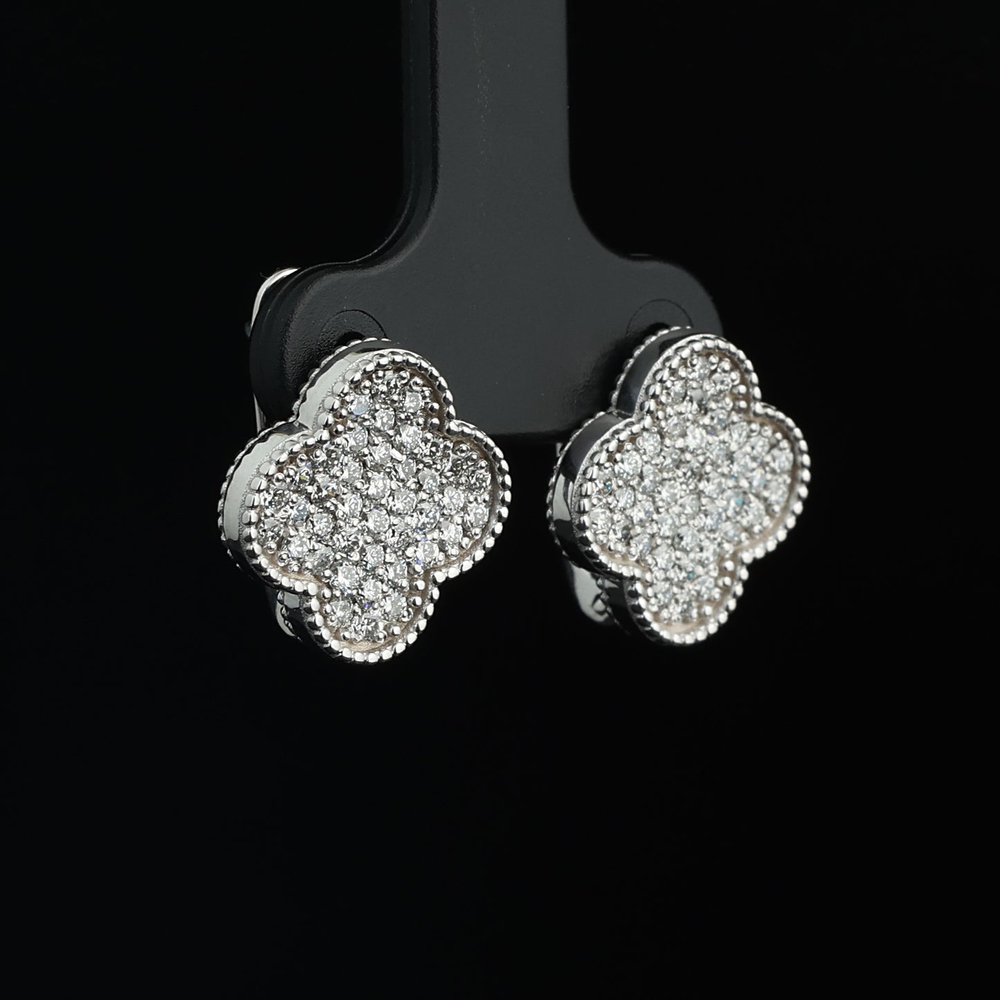 Auskari ar Dimantiem 1.00 ct, Baltais zelts 585° (14K)