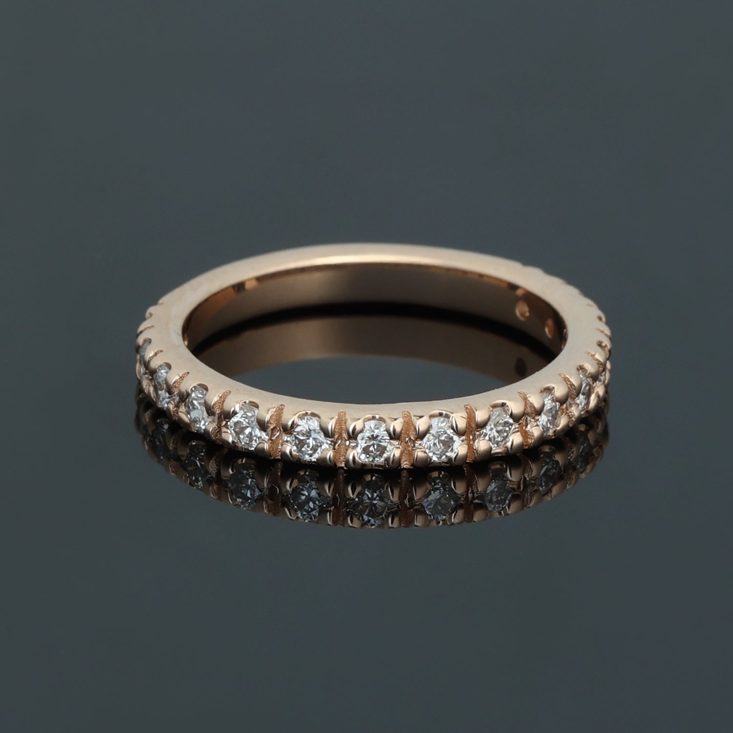 Gredzens ar Dimantiem 0.55 ct, Sarkanais zelts 585° (14K)