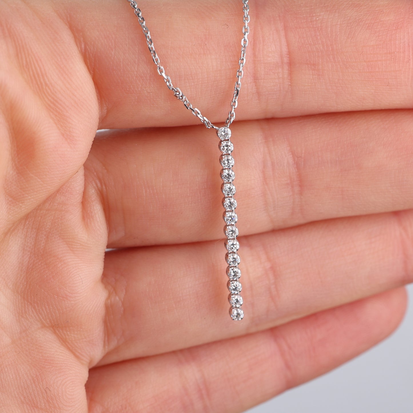 Pendant Necklace with Diamonds 0.30 ct, White Gold 750° (18K)