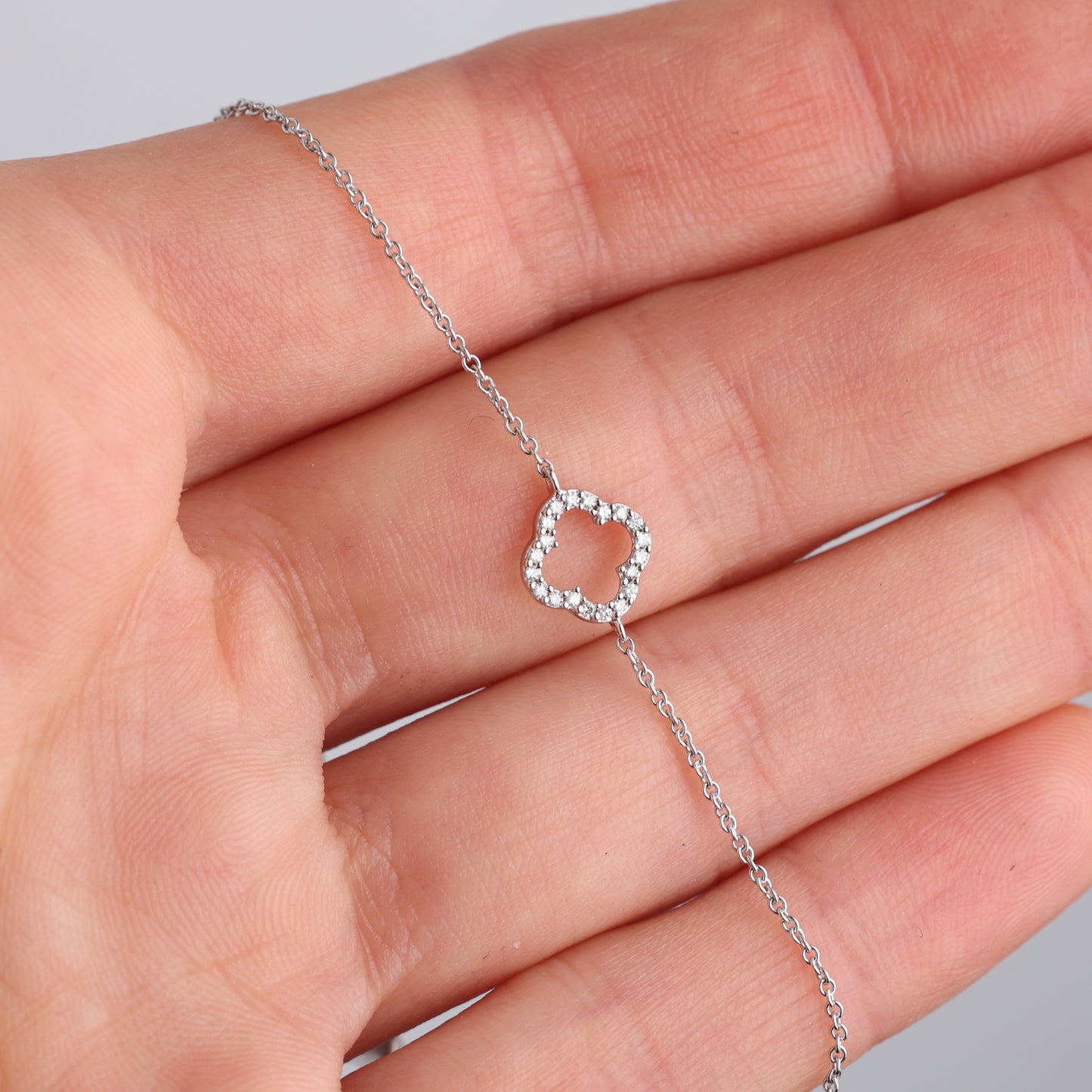 Браслет с Бриллиантами 0.06 карат, Белое золото 585° (14К)