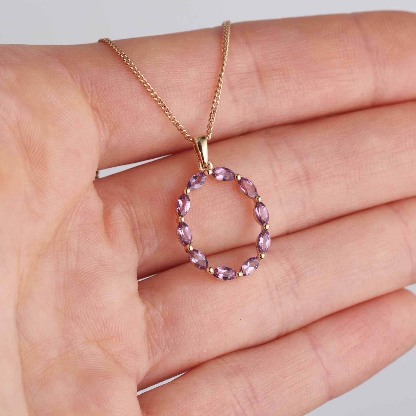 Pendant with Amethyst 0.77 ct, Rose Gold 750° (18K)