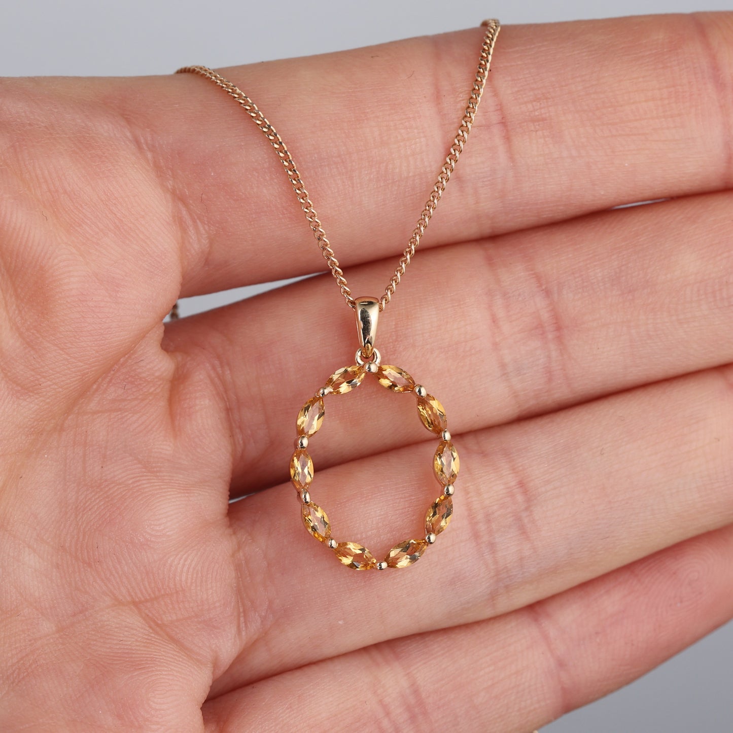 Kulons ar Citrīniem 0.74 ct, Sarkanais zelts 750° (18K)