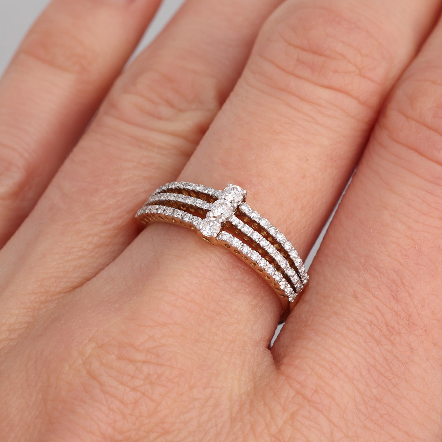 Кольцо с Бриллиантами 0.36 карат, Желтое золото 750° (18K)