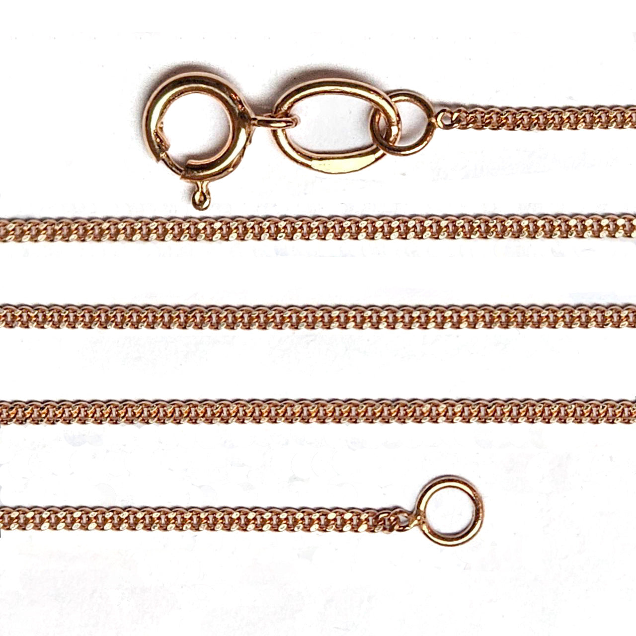 Gold Cuban Chain 45cm - Ø1mm, Rose Gold 585° (14K)