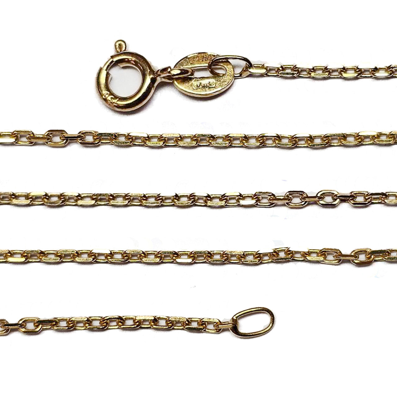 Zelta ķēdīte Enkurs 60 cm - Ø1,3 mm, dzeltenais zelts 750 ° (18K)