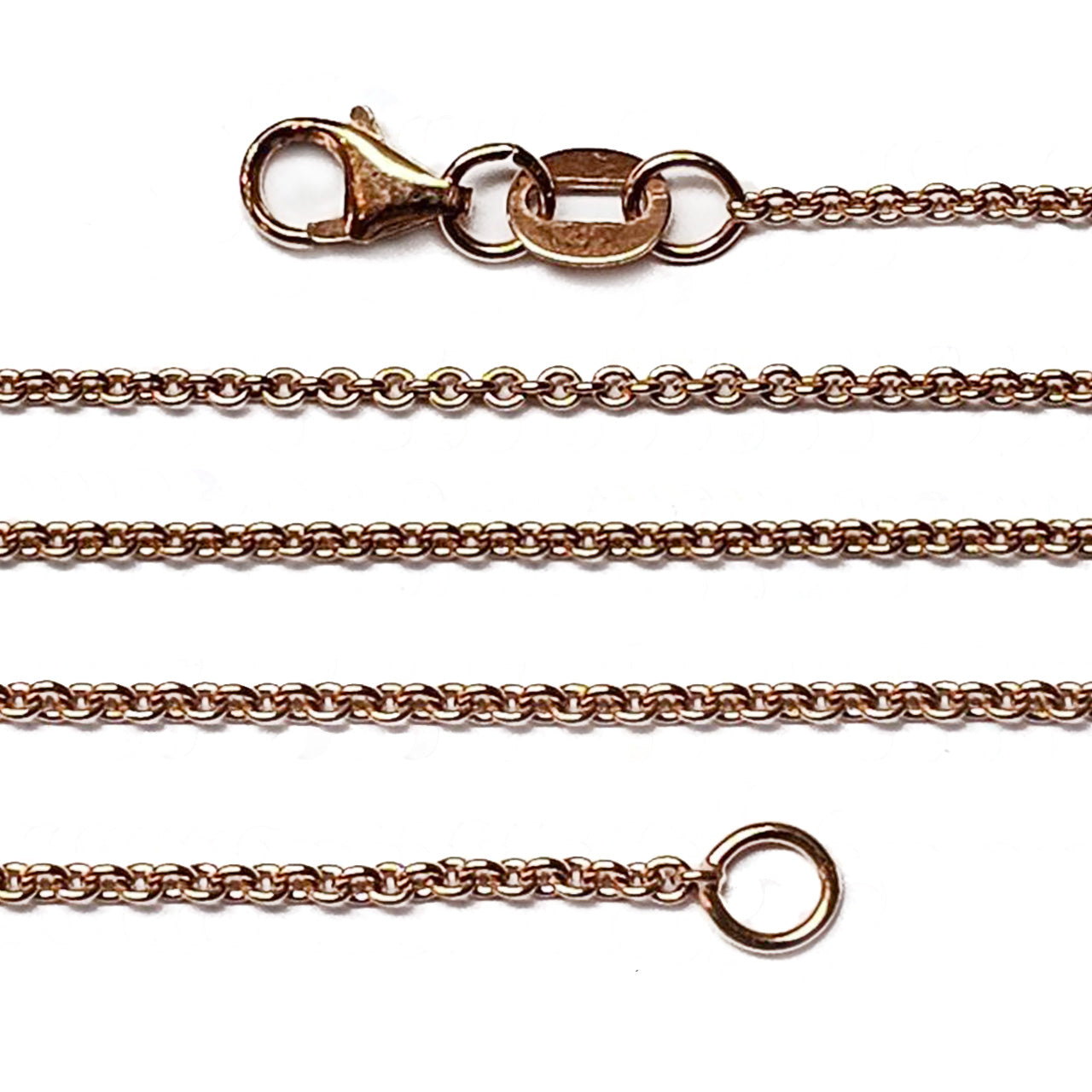Zelta enkura ķēde 45 cm - Ø1,3mm, sarkanais zelts 750 ° (18 K) – Fine Cast Gems