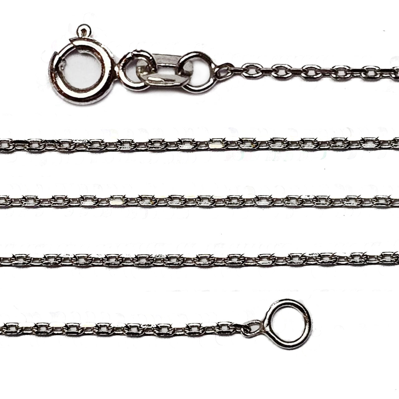 Zelta ķēdīte Enkurs 45 / 50 cm, baltais zelts 585° (14K)