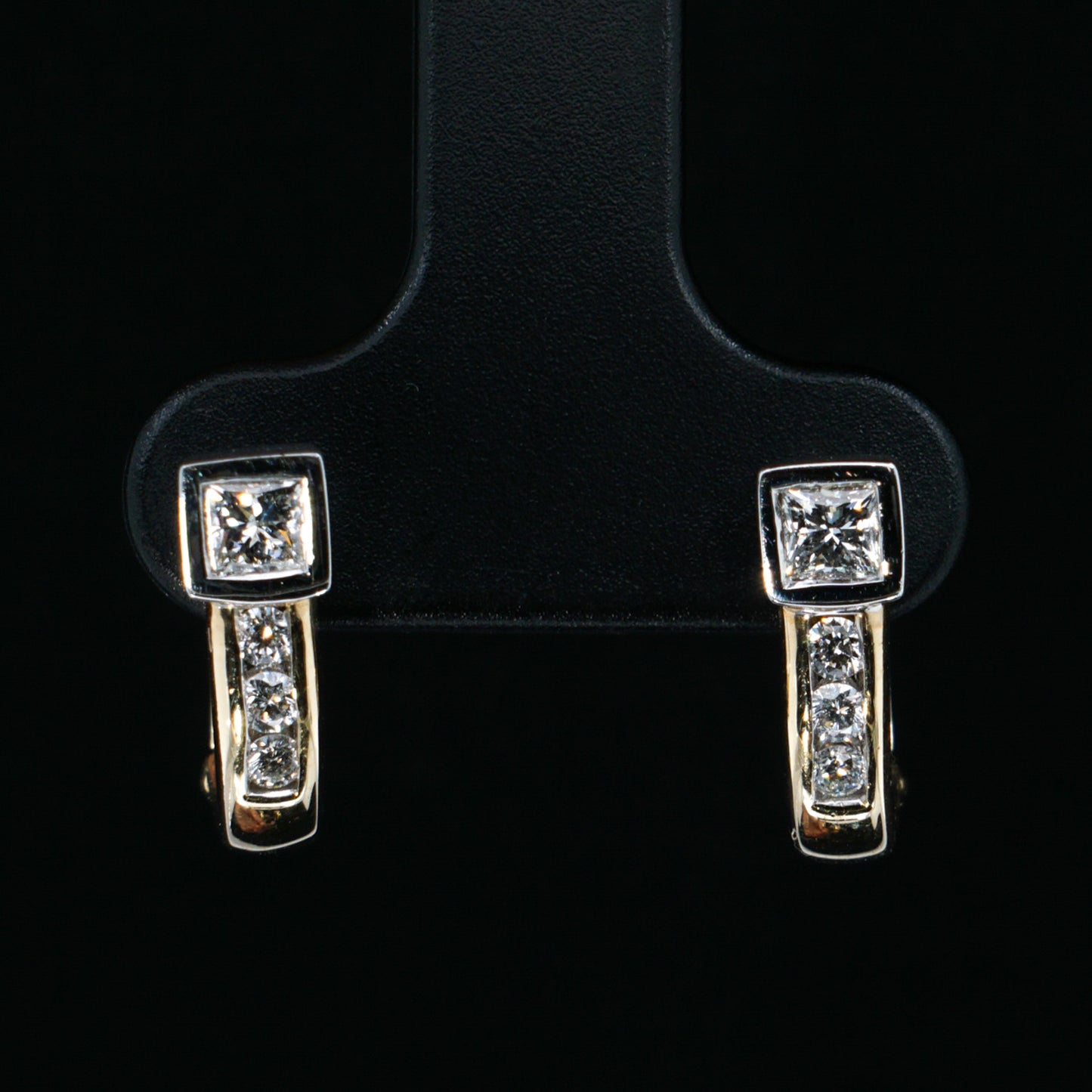 Auskari ar Dimantiem 0.42 ct, Dzeltenais zelts 585° (14K)