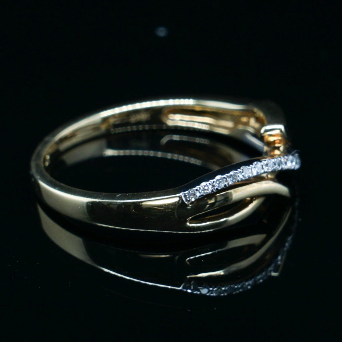 Кольцо с Бриллиантами 0.07 карат, Желтое золото 750° (18K)