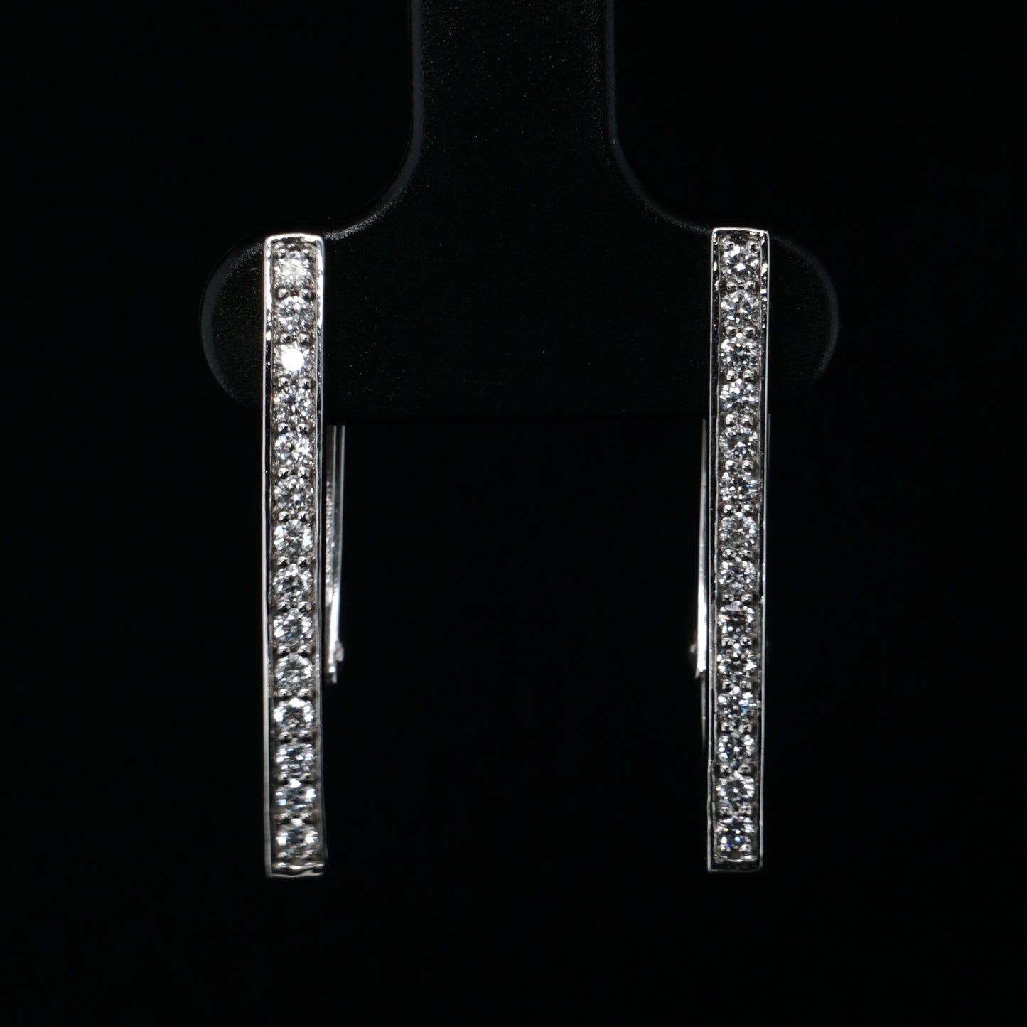 Auskari ar Dimantiem 0.38 ct, Baltais zelts 585° (14K)