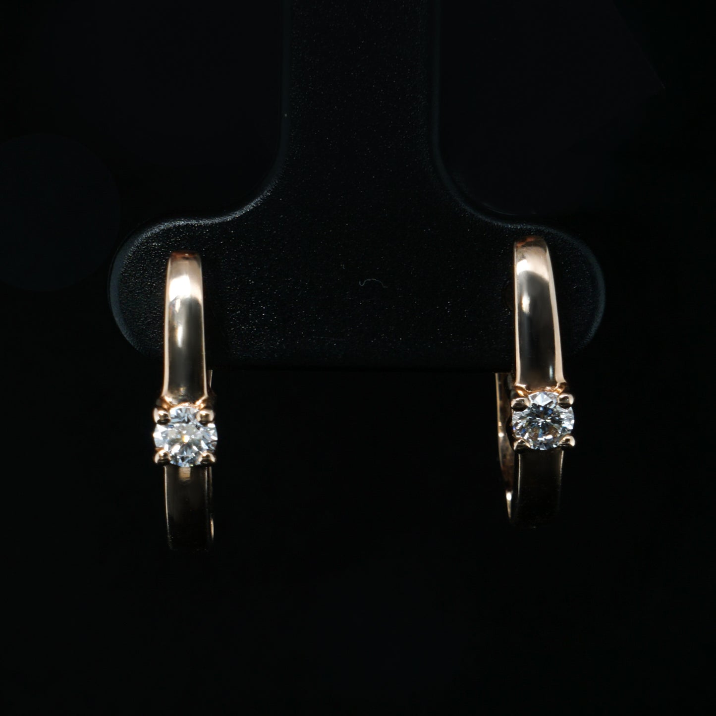 Auskari ar Dimantiem 0.22 ct, Sarkanais zelts 585° (14K)