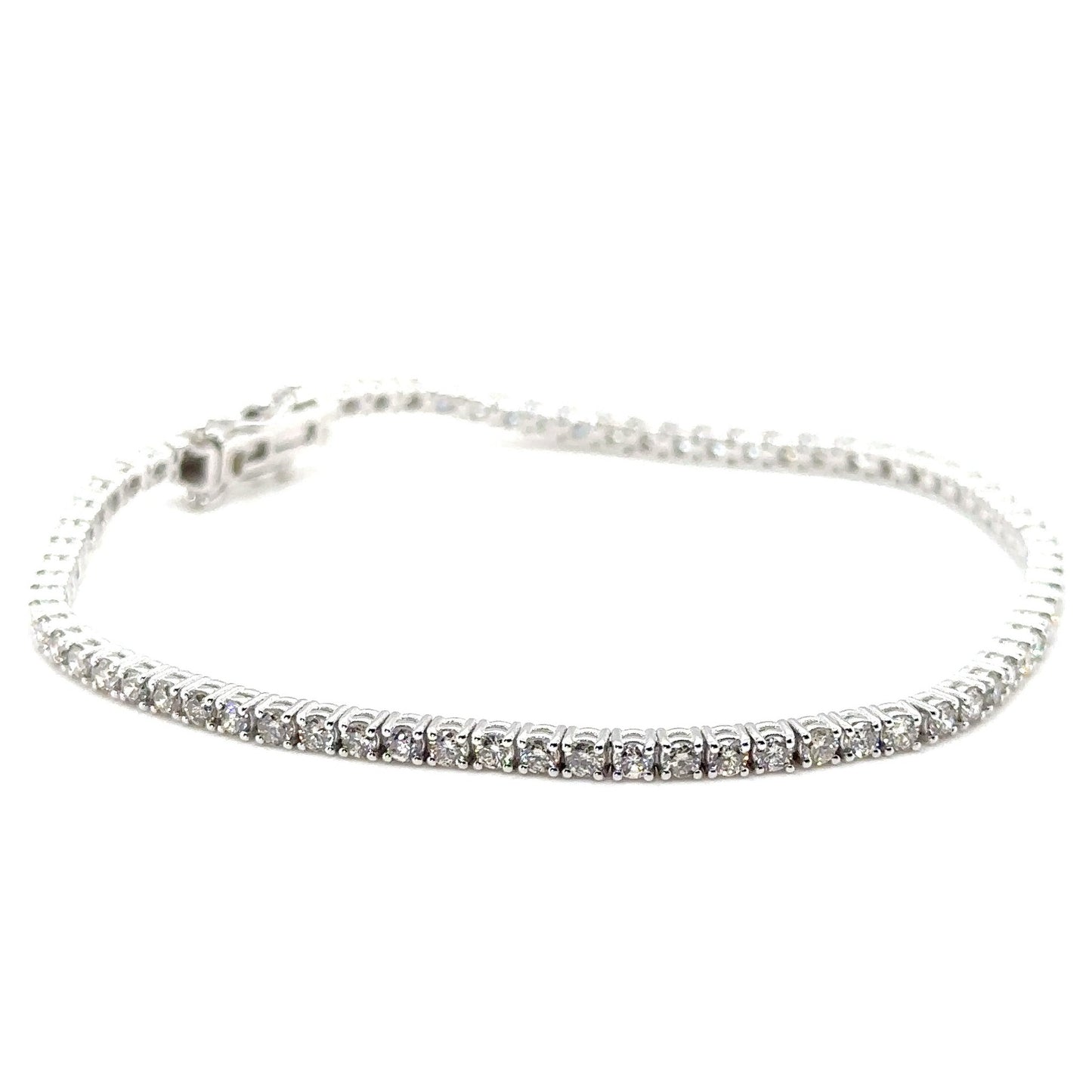 Tenisa aproce ar Dimantiem 2.04 ct, Baltais zelts 585° (14K)