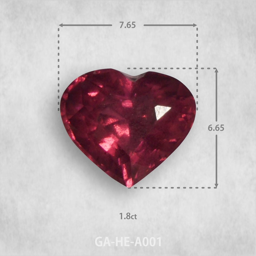 Garnet 1.80 ct Natural, Heart Cut