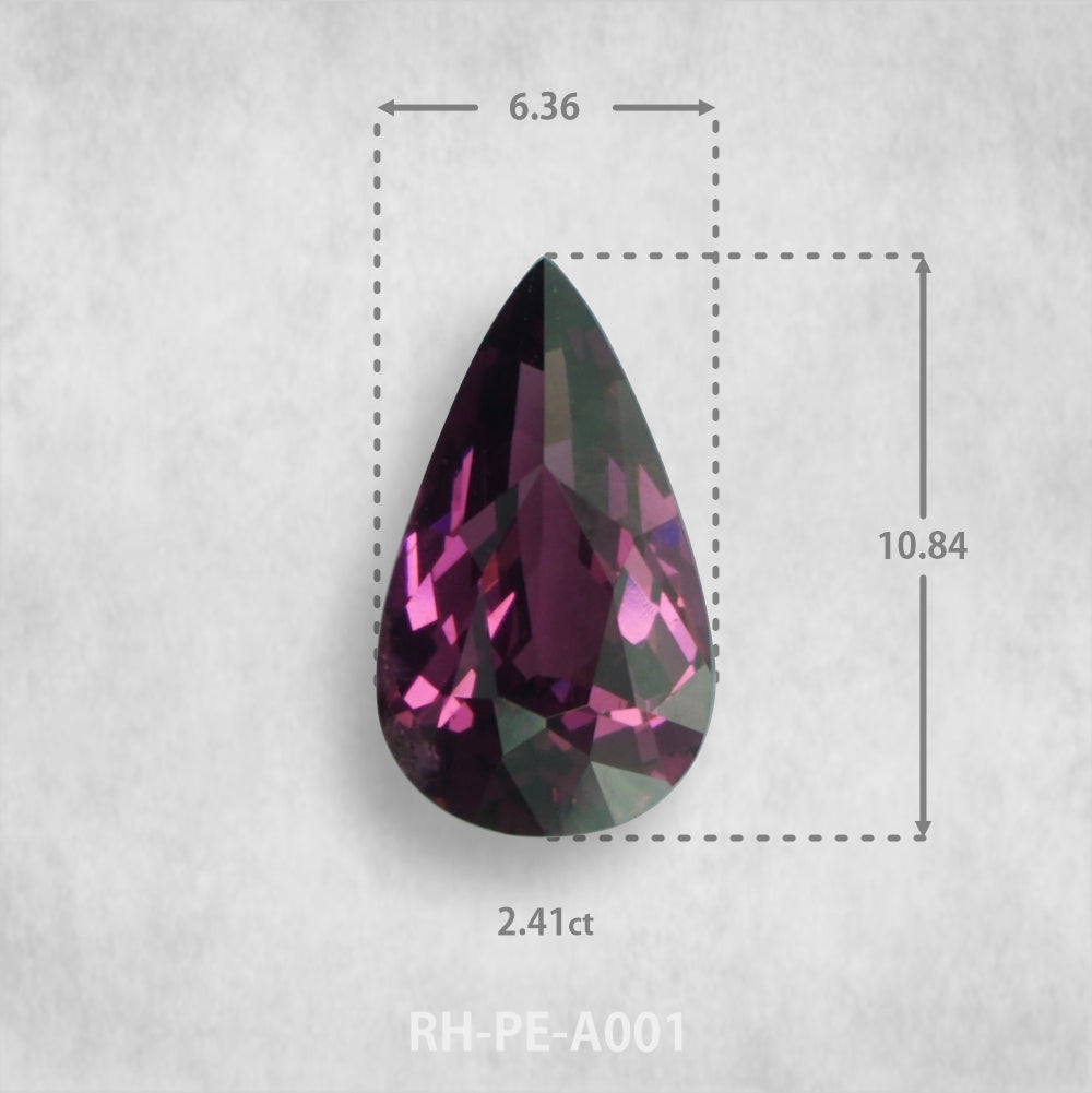 Rodolita granāts 2,41 ct Dabīgs, Bumbieru griezums