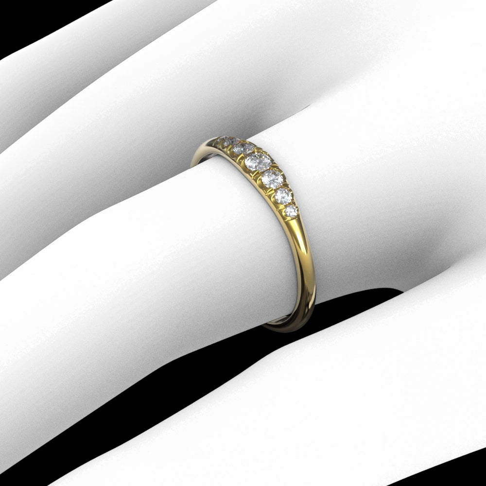 Кольцо с 7 бриллиантами, белое / розовое / желтое золото 585° (14K)