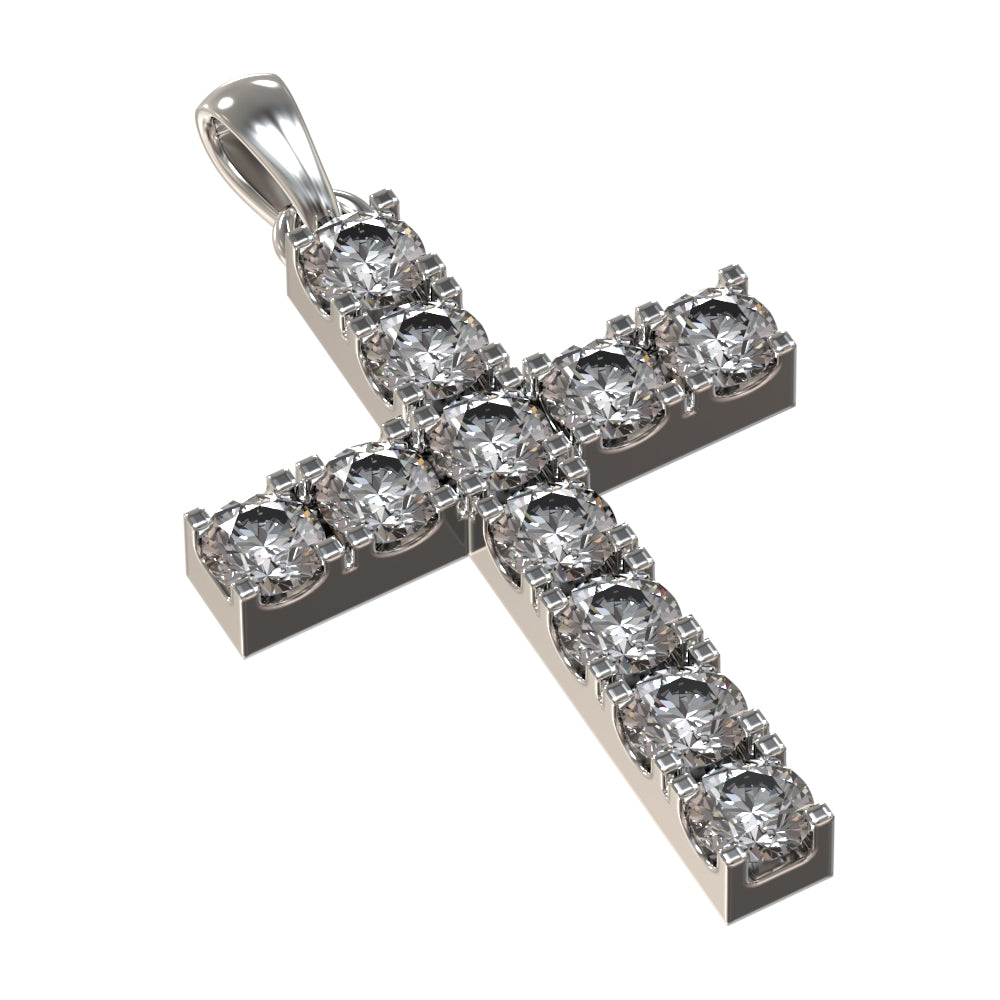 Krusts ar 11 dimantiem 1,11 ct, zelts 585 ° (14 K)