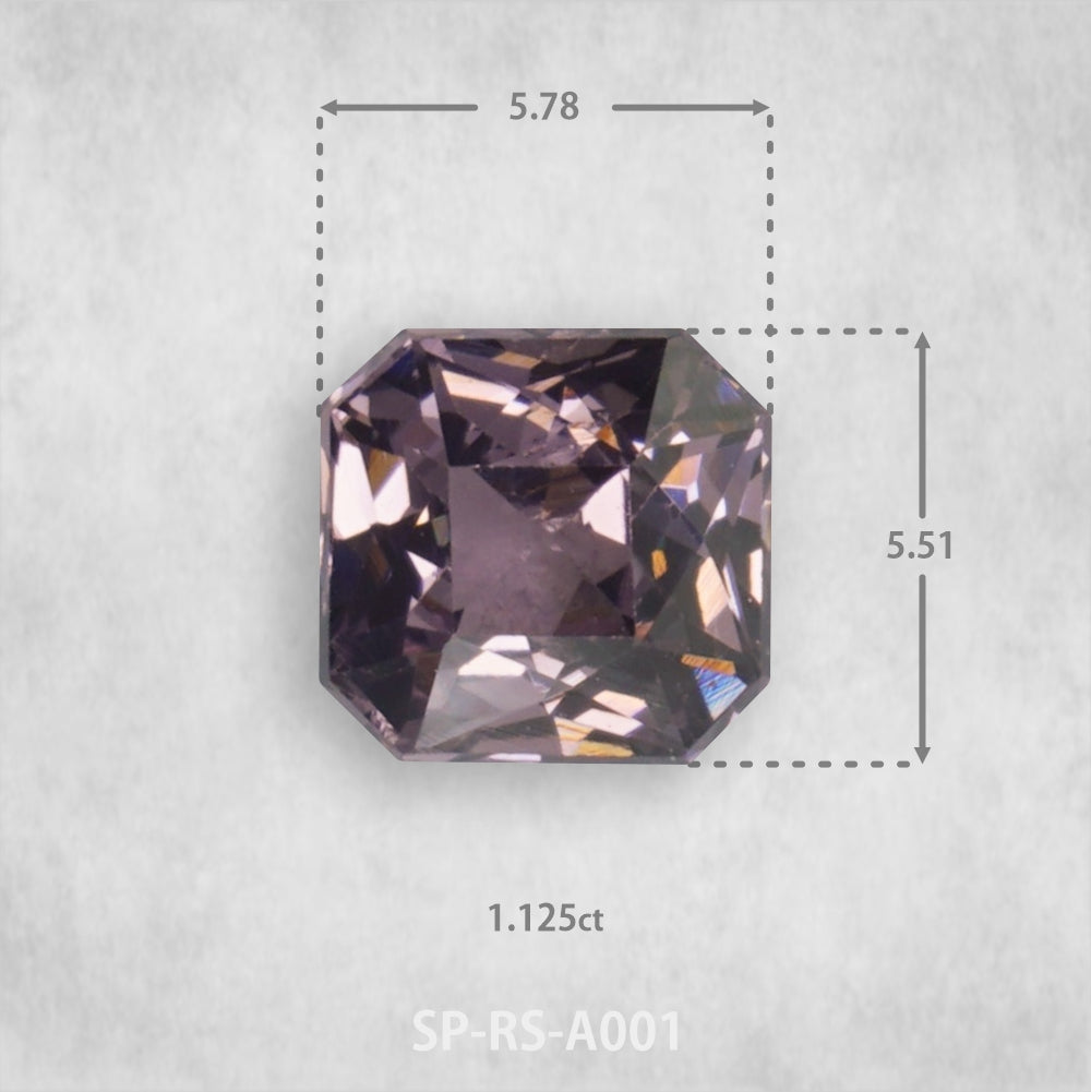 Spinel 1.125 ct Natural, Radiant Square Cut