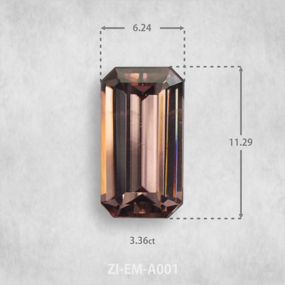 Zircon 3.36 ct Natural, Emerald Cut