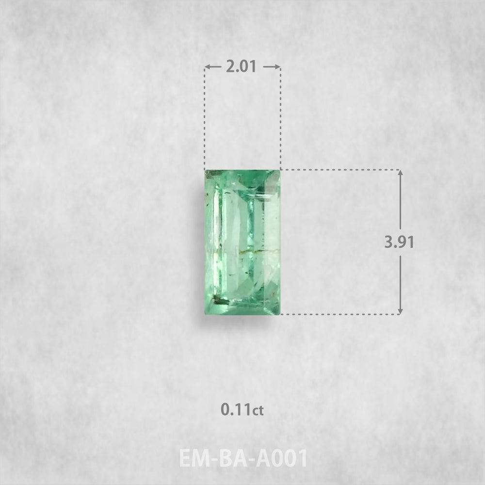 Emerald 0.11ct Natural, Baguette cut