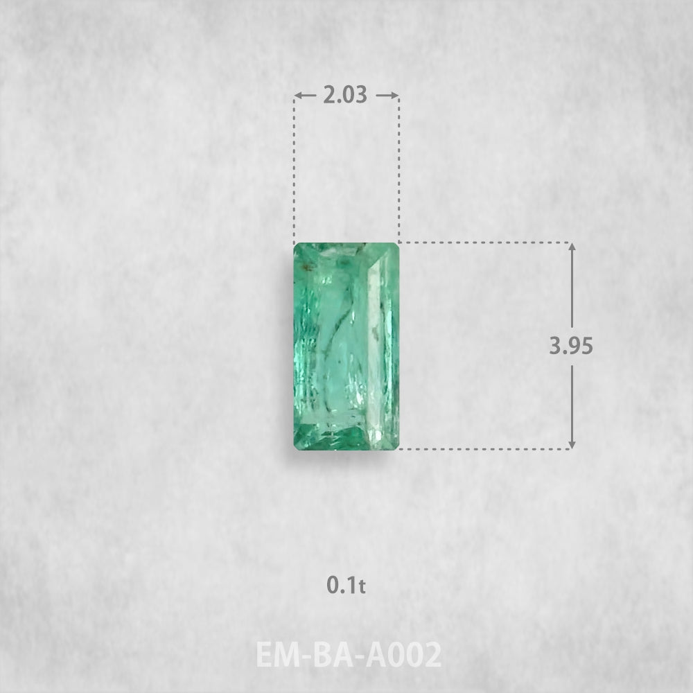 Smaragds 0.1ct Natural, Baguette piegriezums