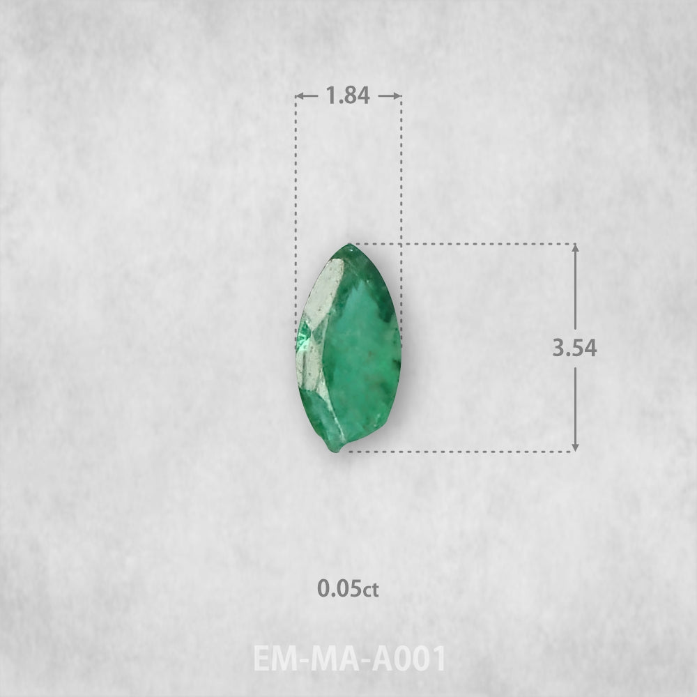 Smaragds 0.05ct Dabīgs, Marķīzes griezums