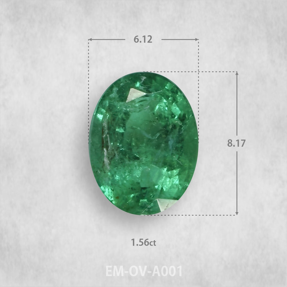 Emerald 1.56ct Natural, Oval cut