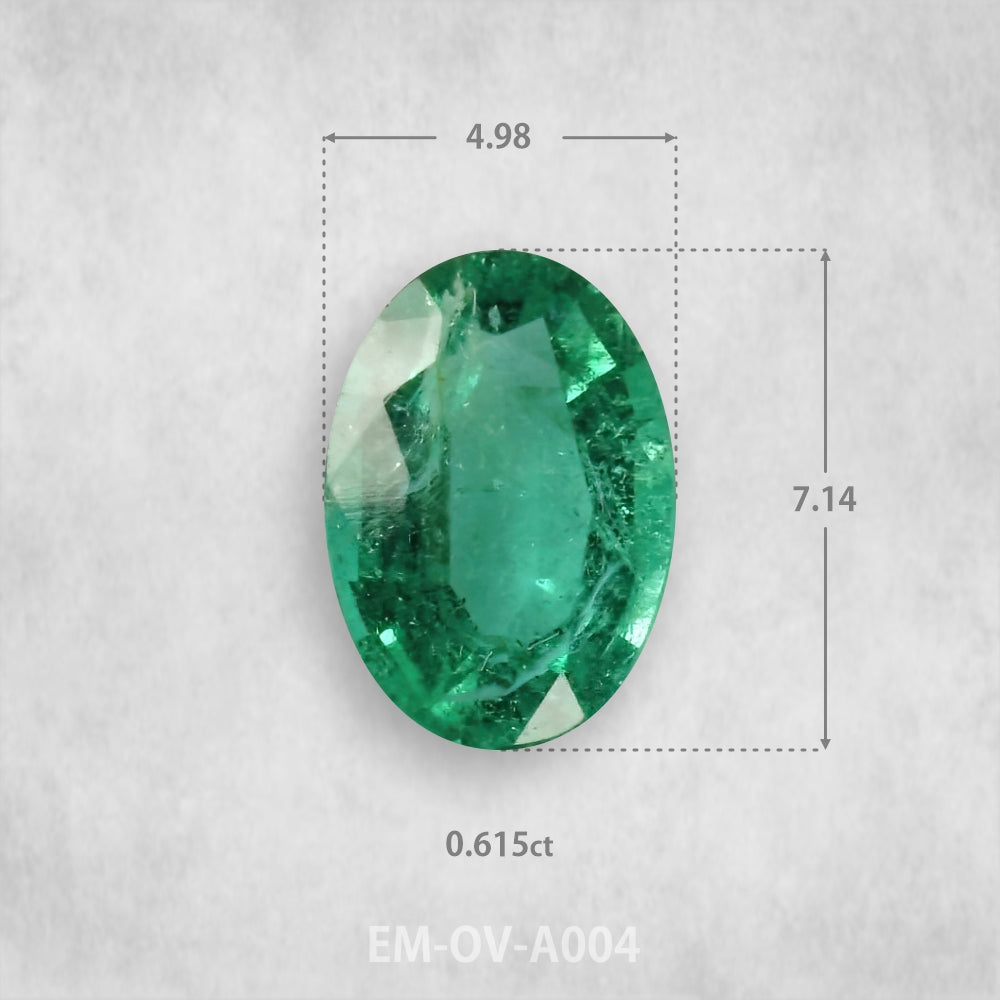 Smaragds 0.615ct Dabīgs, Ovāls piegriezums