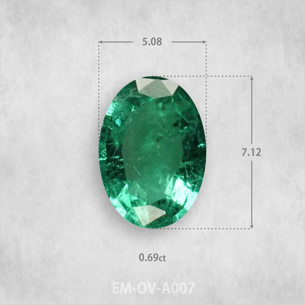 Изумруд 0,69 карата натуральный, овальной огранки