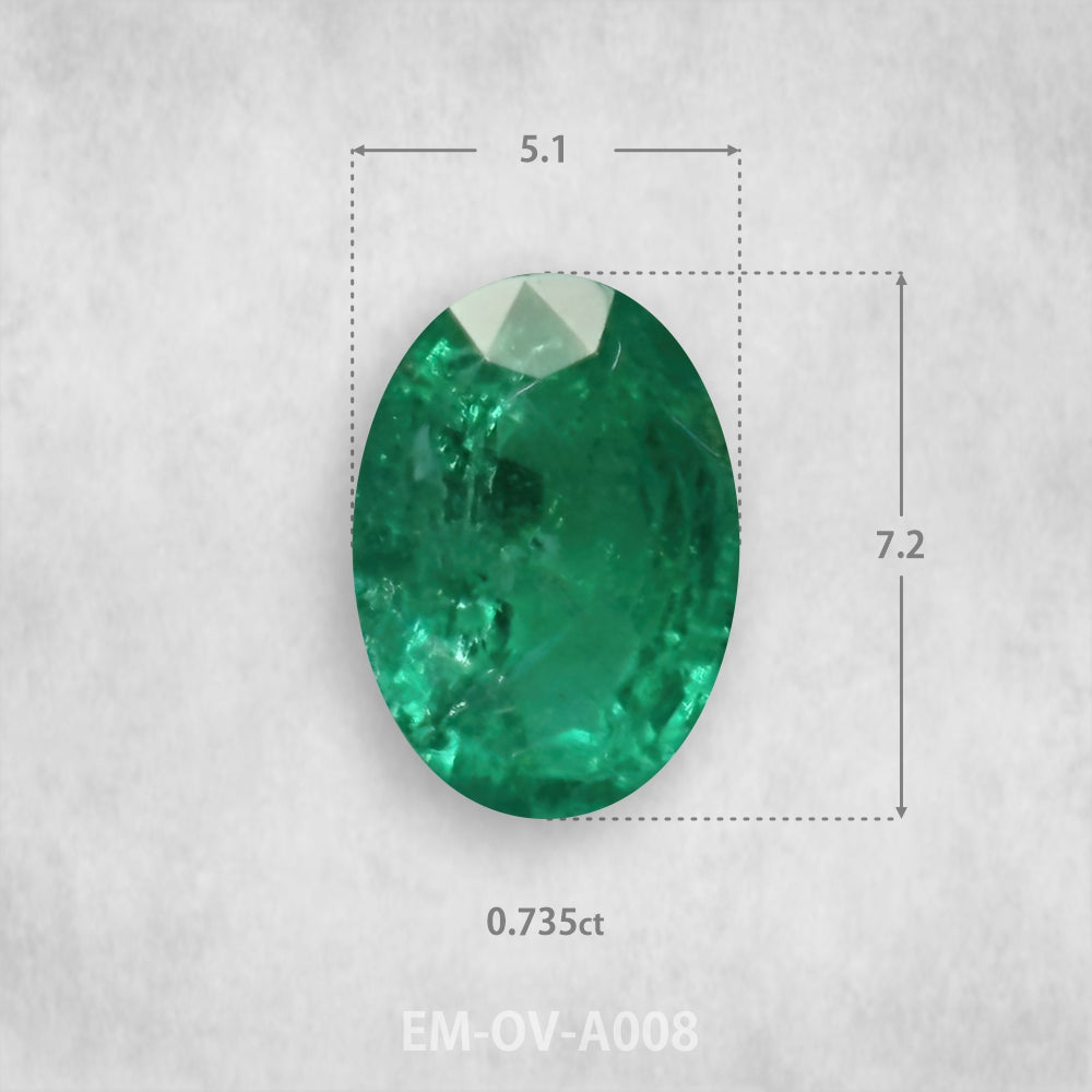Emerald 0.735ct Natural, Oval cut