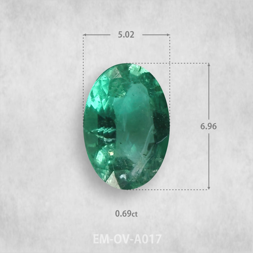 Изумруд 0,69 карата натуральный, овальной огранки