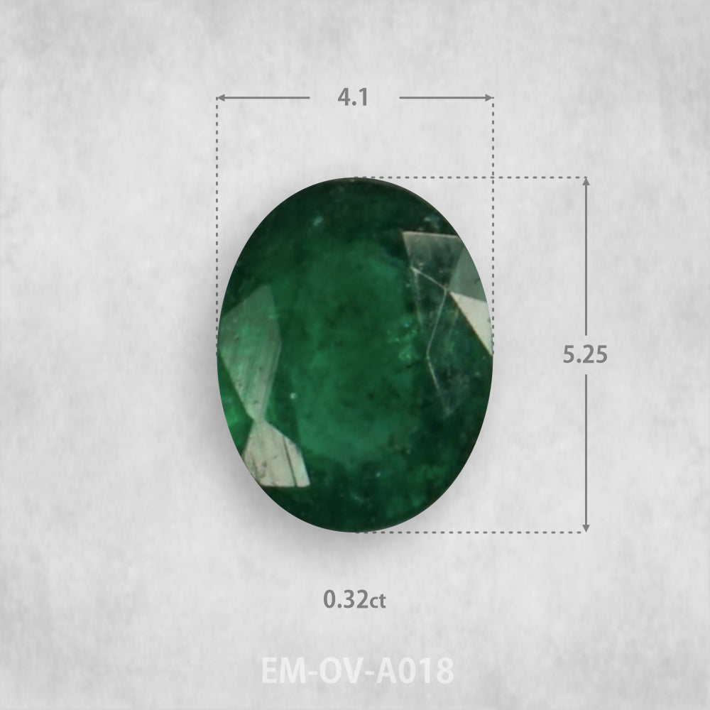 Smaragds 0.32ct Dabīgs, Ovāls piegriezums