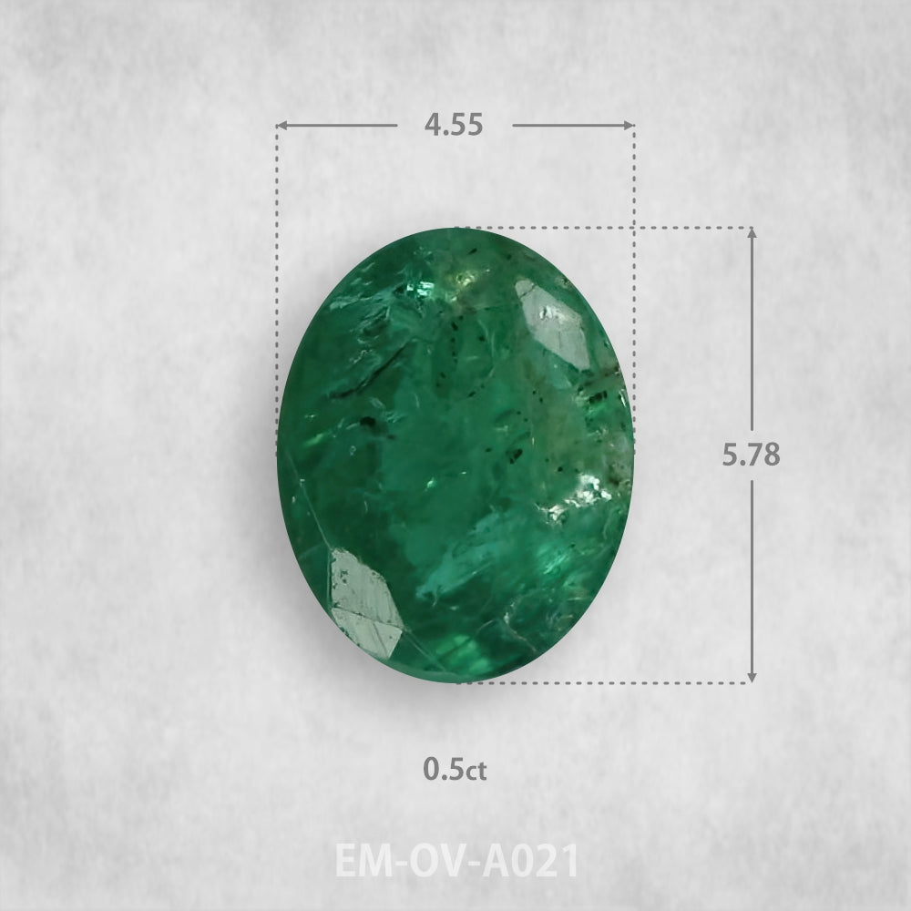 Smaragds 0.5ct Dabīgs, Ovāls piegriezums