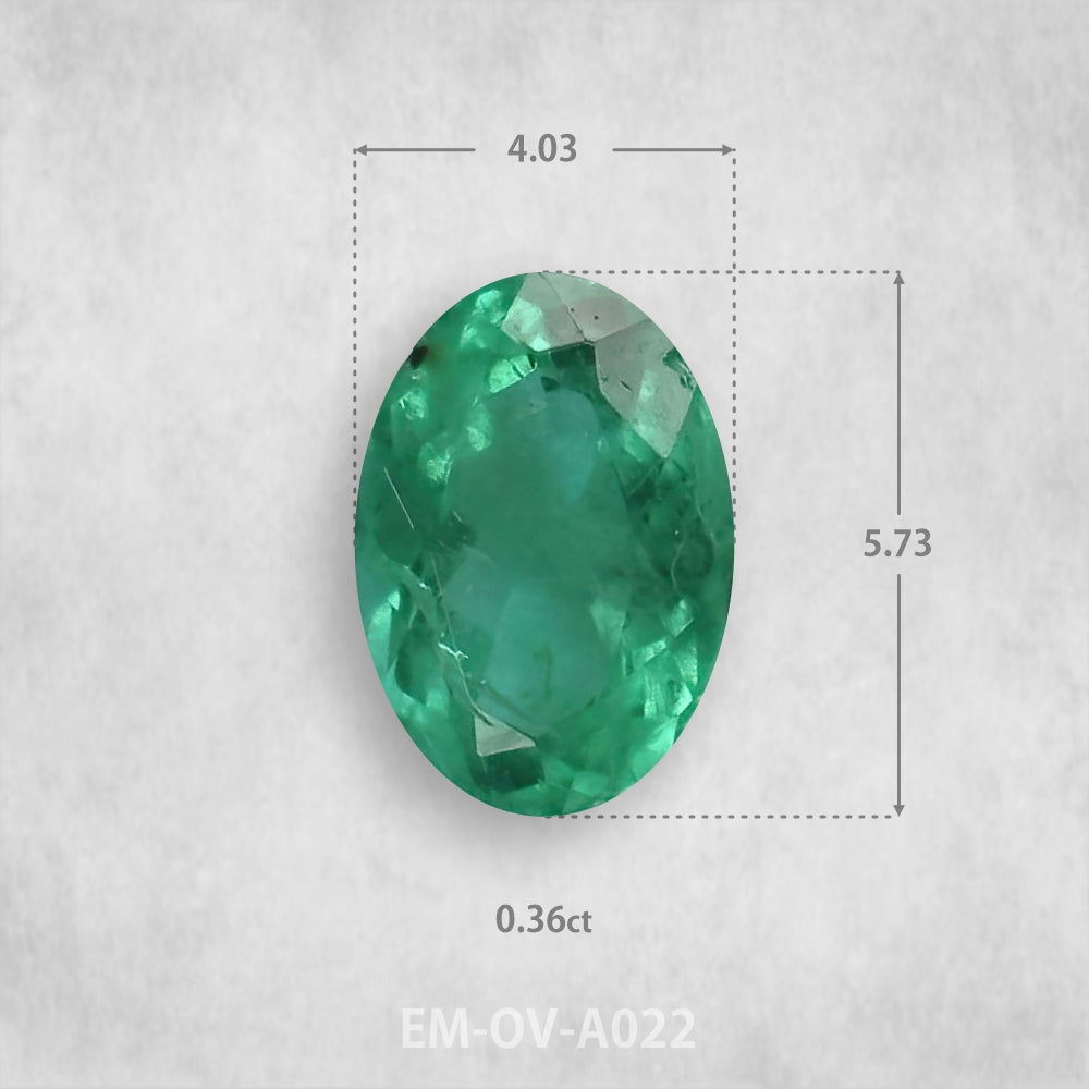 Smaragds 0.36ct Dabīgs, Ovāls piegriezums
