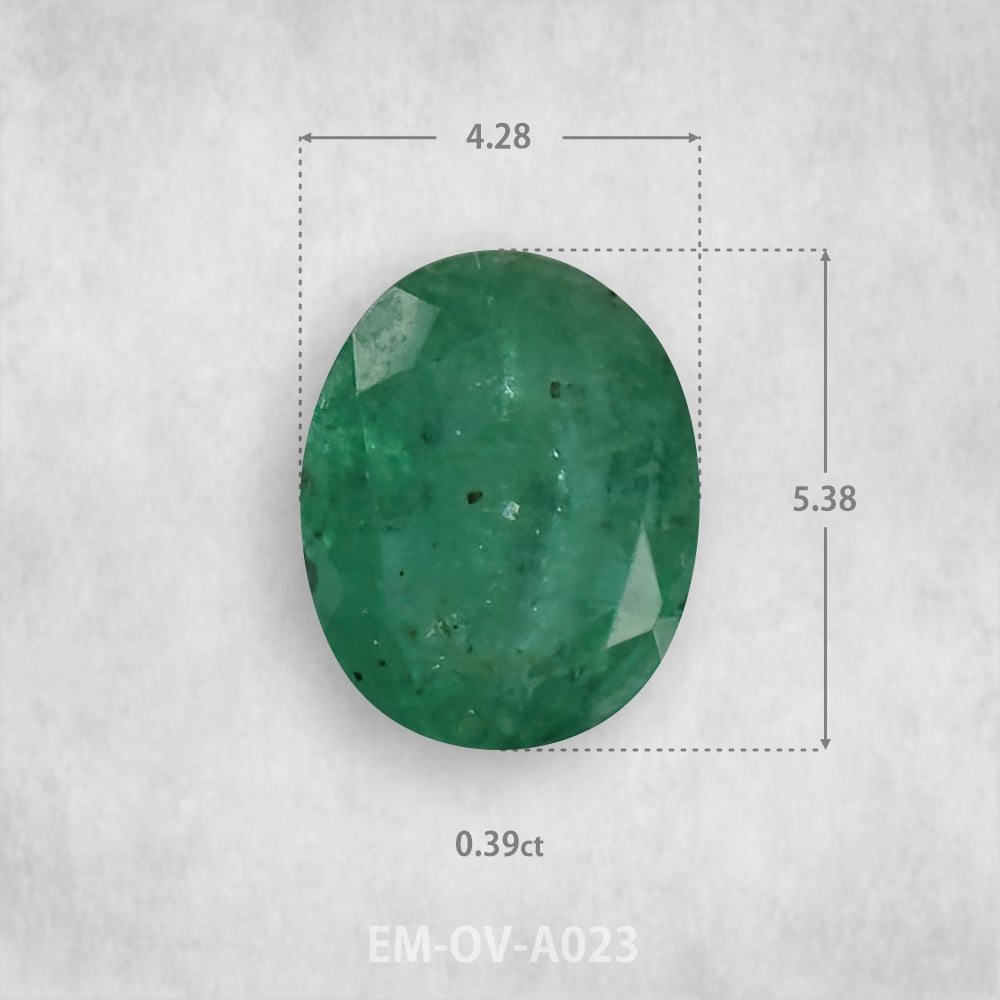 Smaragds 0.39ct Dabīgs, Ovāls piegriezums
