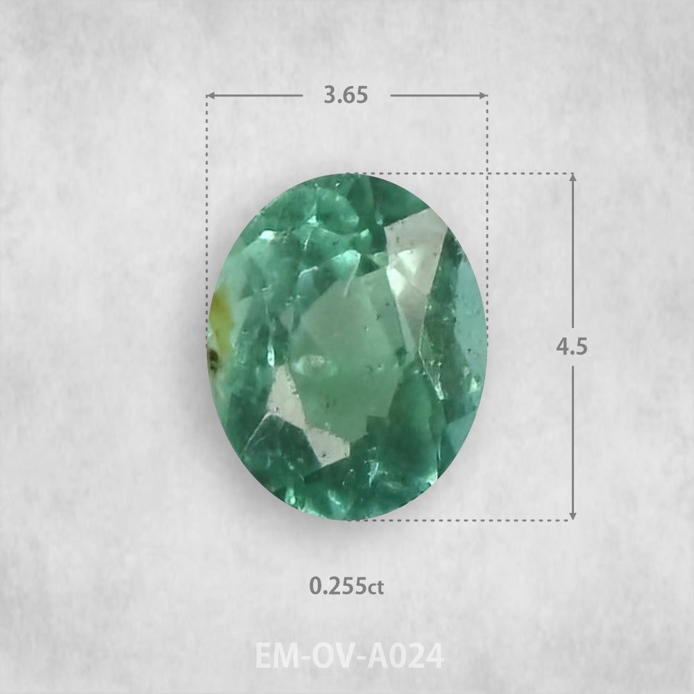 Smaragds 0.225ct Dabīgs, Ovāls piegriezums