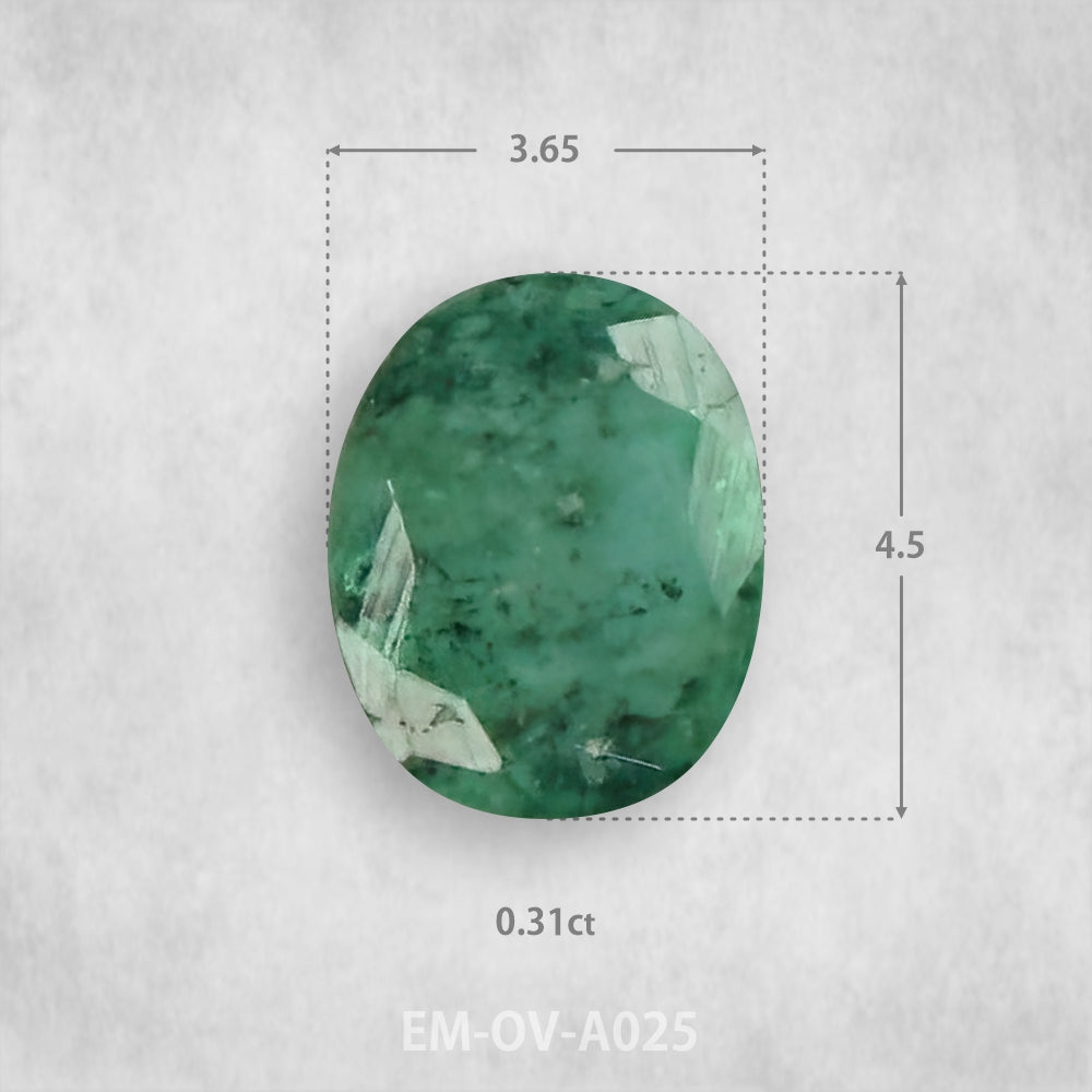 Smaragds 0.31ct Dabīgs, Ovāls piegriezums