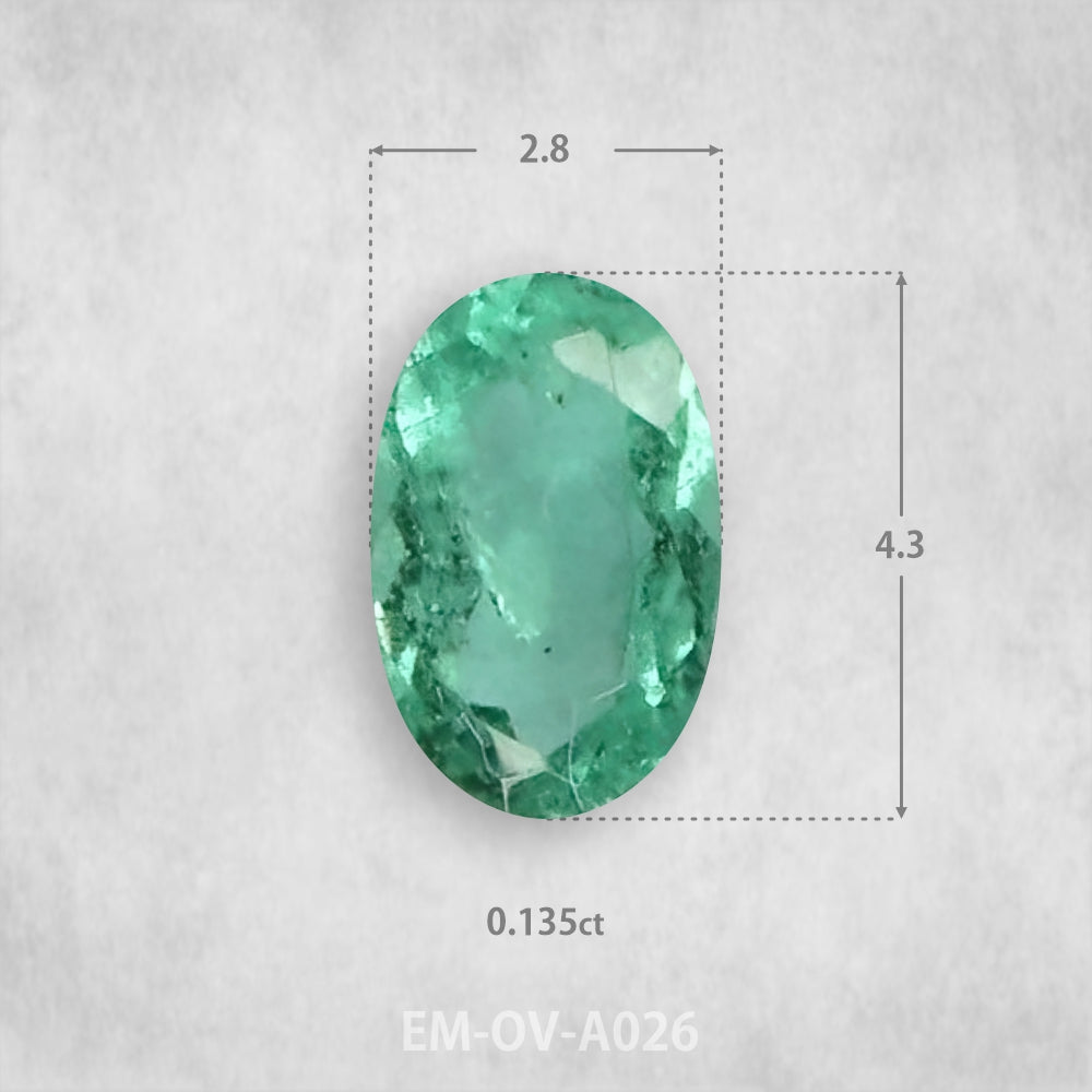Smaragds 0.135ct Dabīgs, Ovāls piegriezums