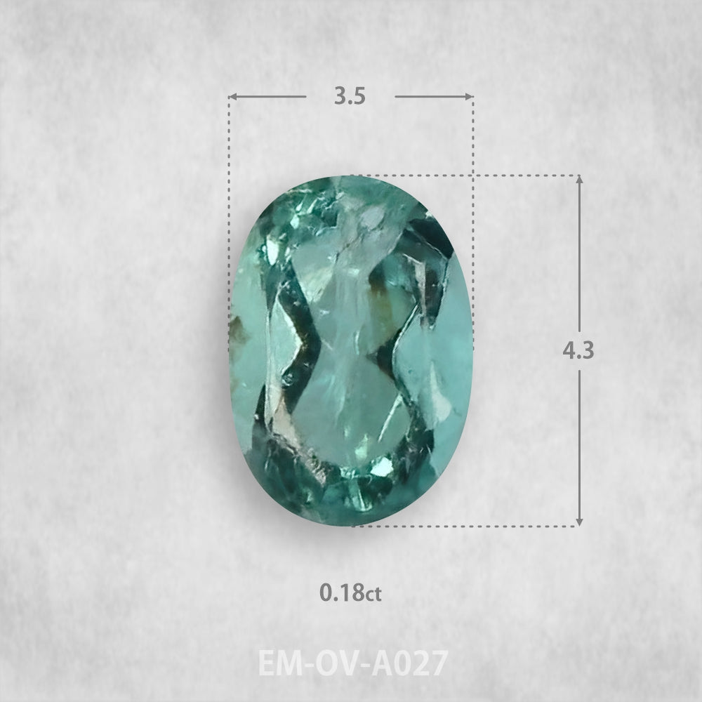 Smaragds 0.18ct Dabīgs, Ovāls piegriezums