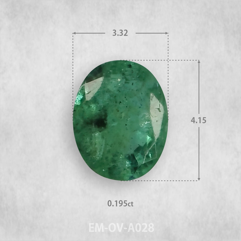 Smaragds 0.195ct Dabīgs, Ovāls piegriezums